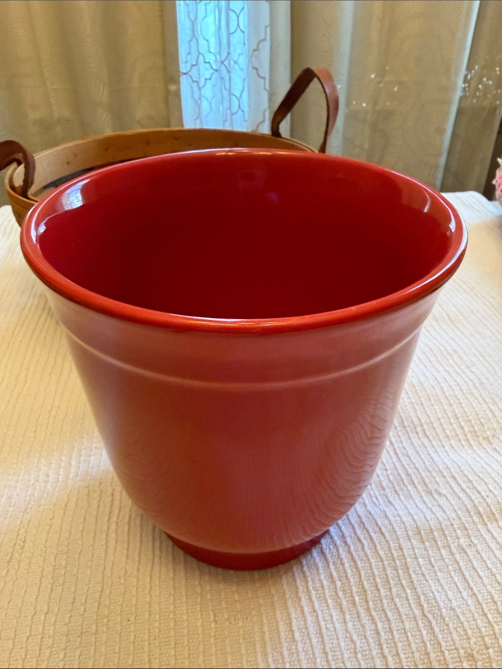 Smith & Hawken Gloss Red Ceramic Planter